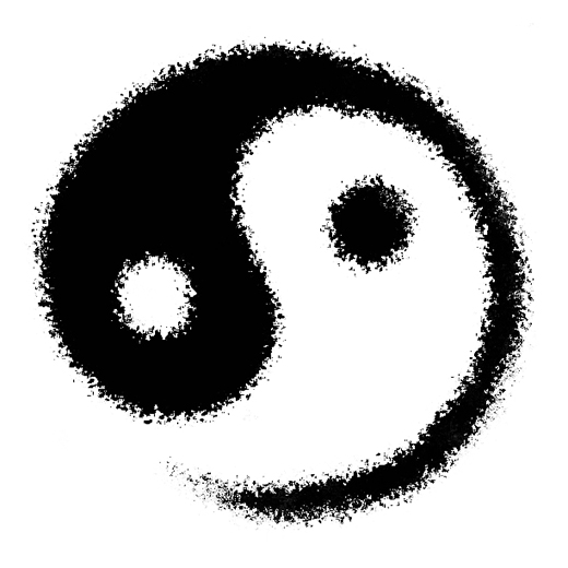 Yin och Yang i svart och vitt
